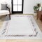 Jonathan Y Athens Classic Border Marble Pattern High-Low Silver/White 4 ft. x 6 ft. Area Rug CAR102A-4 - alternate 1