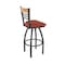Holland Bar Stool Co Eleanor 25in Swivel Counter Stool with Pewter Finish, Medium Back and Graph Poppy Seat 880 - alternate 1