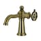 Kingston Brass One-Handle Single-Hole Bathroom Faucet with Knurled Handle and Push Pop-Up Drain, Antique Brass KS3543RKZ - alternate 1