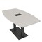 Skutchi Designs Boat Conference Table With Power Unit, 36 in W, 60 in L, Ivory HAR-BOT-36x60-DOU.BK-K458-EBLK - alternate 1