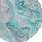 Homeroots 8' Teal Blue And Ivory Round Abstract Washable Indoor Outdoor Area Rug 617616 - alternate 5