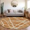 Homeroots 8' Copper And Beige Round Geometric Washable Indoor Outdoor Area Rug 600434 - alternate 2