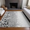 Homeroots 5' X 8' Gray Silver And Charcoal Abstract Washable Indoor Outdoor Area Rug 582519 - alternate 5