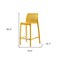 Homeroots Set of Four 26" Yellow Heavy Duty Plastic Low Back Outdoor Counter Height Bar Chairs 565358 - alternate 5