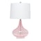 Homeroots 24" Pink And Clear Glass Novelty Table Lamp With White Drum Shade 643474 - alternate 4