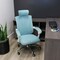 Elama Full Back Mesh Adjustable Office Chair with Headrest in Blue with White Frame ELM-F-919WKD - alternate 3