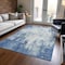 Homeroots 10' X 14' Denim Blue And Ivory Abstract Washable Indoor Outdoor Area Rug 612321 - alternate 4