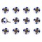 Homeroots Set of Twelve Blue White And Turquoise Floral Ceramic Drawer Pull Knobs, 12PK 321659 - alternate 5