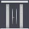 Vdomdoors Metal Double Doors Deux 0757 Gray Graphite Frosted Glass Top Transom Entry Modern Painted (W72xH80+ DEUX0757DEXD-GRE-W72xH80+12-RH-I - alternate 1