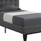 Homeroots Light Gray Solid Wood Full Tufted Upholstered Linen Bed 544910 - alternate 5