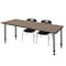Regency Kee Adjustable Classroom Table W/ 2 Andy Stack Chairs, 72 in W, 30 in L, Noble Oak MT7230NOAPGY45BK - alternate 1