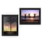 Homeroots Set Of Two Passion and Teamwork Black Framed Print Wall Art, 2PK 405752 - alternate 1