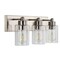 Jonathan Y Irving 22" 3-Light Seeded Glass/Iron Modern Contemporary LED Vanity Light, Nickel JYL7557A - alternate 7
