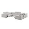 Homeroots Ash Gray Leather Modular U Shaped Eight Piece Corner Sectional 643957 - alternate 4