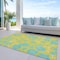 Homeroots 10' X 14' Yellow And Aqua Floral Washable Indoor Outdoor Area Rug 600059 - alternate 5