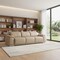 Homeroots 107" Beige Top Grain Leather Reclining USB Sofa 643698 - alternate 4