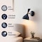 Jonathan Y Josef 10" Adjustable Iron Retro LED Wall Sconce, Navy JYL9066C - alternate 6