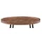 Homeroots 21.66" X 21.66" X 22.05" Round Side Table In American Walnut And Black 370460 - alternate 3