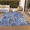 Homeroots 9' X 12' Navy Blue And Sky Blue Village Houses Washable Indoor Outdoor Area Rug 577851 - alternate 5