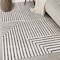 World Rug Gallery Distressed Bohemian Stripes Washable Non Slip Area Rug 3 ft x 5 ft Beige WR76BEIGE3X5 - alternate 1