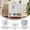 Flash Furniture Vega 36in. Vanity w/Sink, Cabinet w/Blk Hardware, Open Shelf & 3 Drawers, Marble Counter, Wht/Wht FS-VEGA36-KD-WH-HDBLK-GG - alternate 5