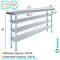 Amgood 14in D x 72in L Stainless Steel Table, Three Undershelves AMG WT-1472-3SH-Z - alternate 6