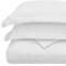 Homeroots White Queen Cotton Blend 300 Thread Count Washable Duvet Cover Set 528514 - alternate 4