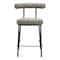 Homeroots 26" Green and Black Chenille and Steel Low Back Counter Height Bar Chair 555732 - alternate 3