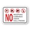 Signmission No Weapons Cameras Video Cell Phone, Heavy-Gauge Aluminum, 18" H, A-1824-24930 A-1824-24930 - alternate 1