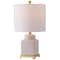 Jonathan Y Cleo 21.5 in. Transitional Glam Square Ginger Jar Ceramic and Metal LED Table Lamp, Red/White JYL3043C - alternate 1