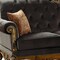 Homeroots 41" Charcoal Fabric Sofa With Champagne Legs 347273 - alternate 3