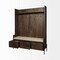 Homeroots Brown Wood Cream Fabric Wrapped Seat Hall Tree With Storage 376448 - alternate 6