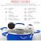 Bakken-Swiss 23-Piece Cookware Set, Blue Pots, Skillets, Bakeware, Reinforced Aluminum, Gas, Electric, Induction BKCWBLUE23 - alternate 2