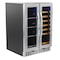 Koolmore 24 in. Dual Zone, Full Glass Door, 21-Bottle Wine and Beverage Cooler, Freestanding or Built-in Unit KM-CWB1830-SS - alternate 3