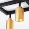 Vidalite Shura Black & Brass 6-Light Square Ceiling Light with Rotatable Heads, Integrated LED Bulbs, 3000k CE1008794 - alternate 4