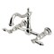 Kingston Brass Two-Handle Wall Mount Bridge Kitchen Faucet, Polished Nickel KS1266BAL - alternate 1