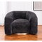 Homeroots 37" Black And Gold Faux Shearling And Upholstered Arm Chair 572301 - alternate 3