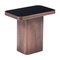 Homeroots 18" Black And Bronze Glass And Steel Pedestal End Table 556533 - alternate 2