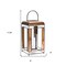 Homeroots 17" Bronze Distressed Geometric Metal And Glass Tabletop Lantern Candle Holder 516465 - alternate 2