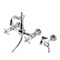 Kingston Brass Two-Handle Wall Mount Bridge Kitchen Faucet with Brass Sprayer, Polished Chrome KS2441PXBS - alternate 1