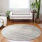 Homeroots 8' Ivory And Brown Round Abstract Washable Indoor Outdoor Area Rug 601220 - alternate 6