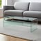 Homeroots 43" Clear Glass Sled Coffee Table With Shelf 554278 - alternate 2
