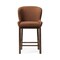 Homeroots 26" Brown Fabric and Solid Wood Counter Height Bar Chair 632482 - alternate 4
