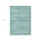 Homeroots 10' X 14' Aqua And Ivory Striped Washable Indoor Outdoor Area Rug 631478 - alternate 4