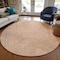 Homeroots 8' Peach Blue And Ivory Round Abstract Washable Indoor Outdoor Area Rug 597036 - alternate 6