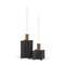 Homeroots Set of Two Black And Gold Geometric Metal Tabletop Taper Candle Holders, 2PK 608536 - alternate 2