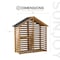 Sunjoy Outdoor Wooden Storage Shed, Firewood Storage Rack with Waterproof Asphalt Roof and 2-Tier Shelves A803002600 - alternate 5