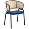 Leisuremod Ervilla Dining Chair with Stainless Steel Legs Velvet Seat and Wicker Back, Navy Blue EC20NBU - alternate 1