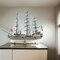 Homeroots 32" Black and White Solid Wood Hand Painted Amerigo Vespucci Model Boat 401836 - alternate 4
