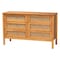 Baxton Studio Jenn Golden Brown Wood Japandi 4-Piece Queen Size Bedroom Set with Distressed-Finished Rattan 253-13897-13946-13947-13948-ZORO - alternate 4